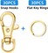 60-Piece Keychain Making Kit (Gold) – Includes 30 metal swivel snap hooks with key rings, 30 lobster claw clasps, and 30 flat key rings for keychain accessories and crafts.